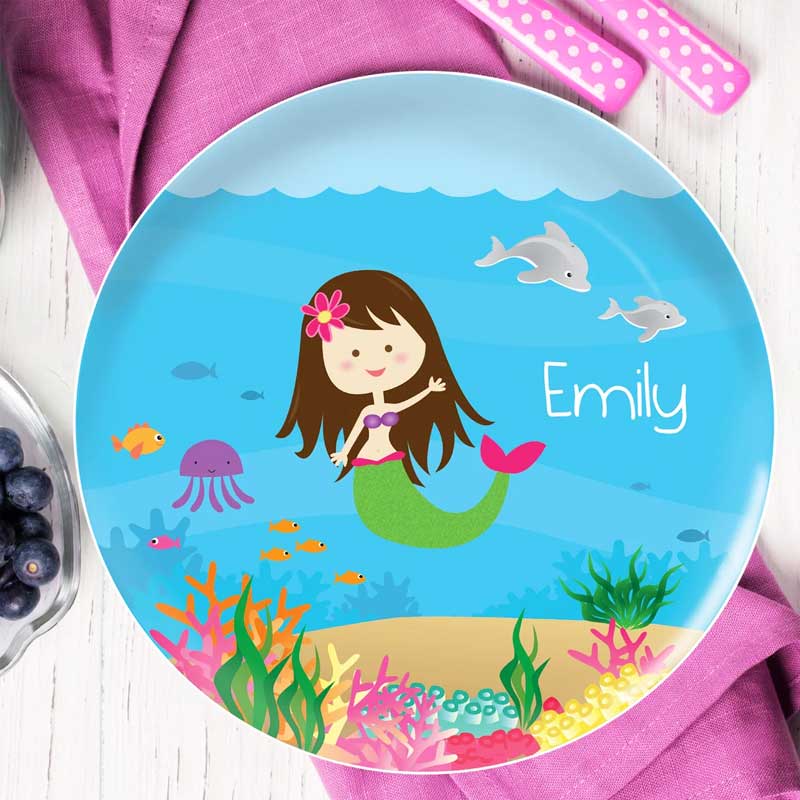 Personalized Kids Plates with Name, available in 6 designs