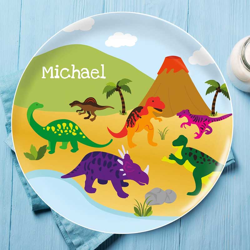 Personalized Kids Plates with Name, available in 6 designs