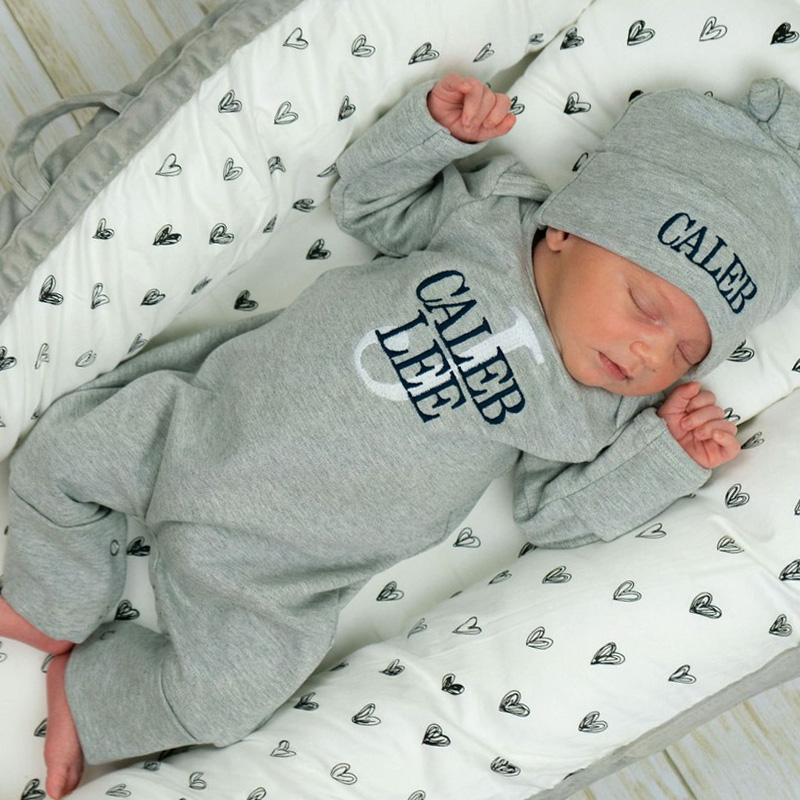Baby Coming ome Outfit, Newborn, 0-3M Monogrammed Footie Romper, Baby Shower Gift