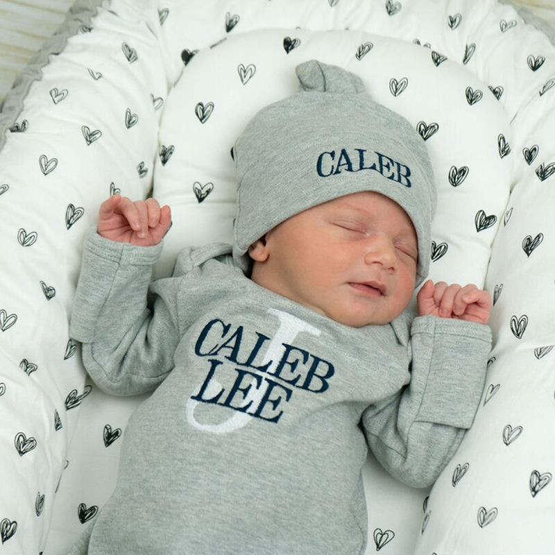 Baby Coming ome Outfit, Newborn, 0-3M Monogrammed Footie Romper, Baby Shower Gift