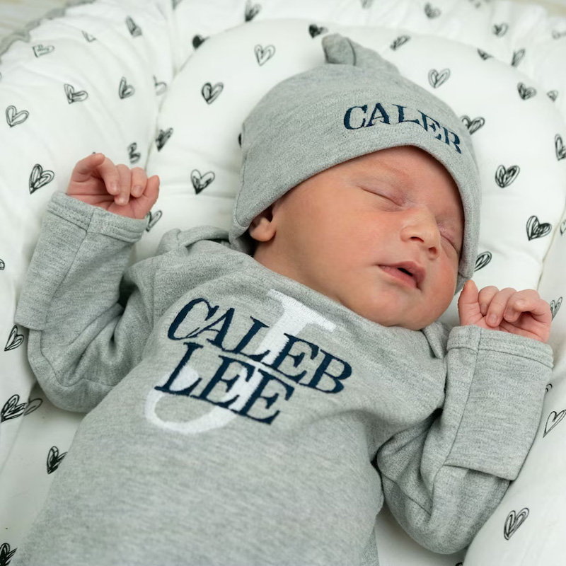 Baby Coming ome Outfit, Newborn, 0-3M Monogrammed Footie Romper, Baby Shower Gift