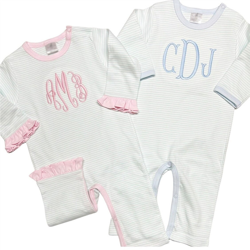 Custom Girls and Boys Monogrammed Romper Newborn Outfit