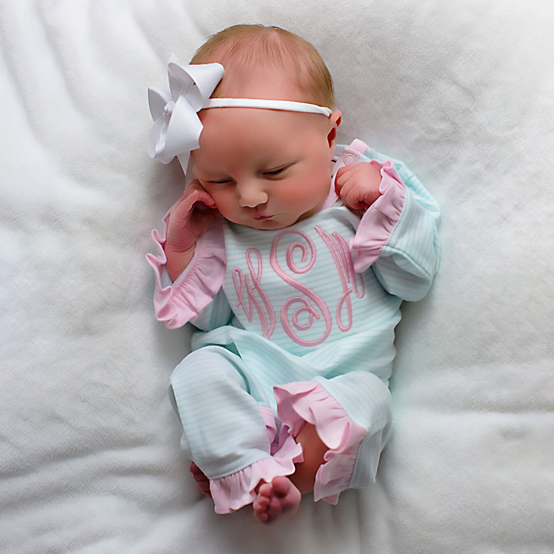 Custom Girls and Boys Monogrammed Romper Newborn Outfit