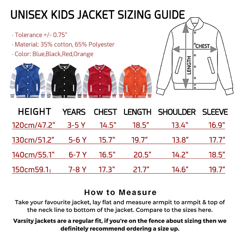 Personalized School Team Varsity Jackets, For 3-22 Years Jacket