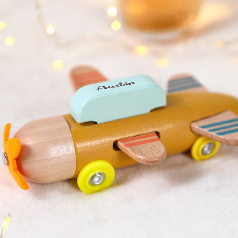 Wooden Toy Airplane Personalized Handmade Toys