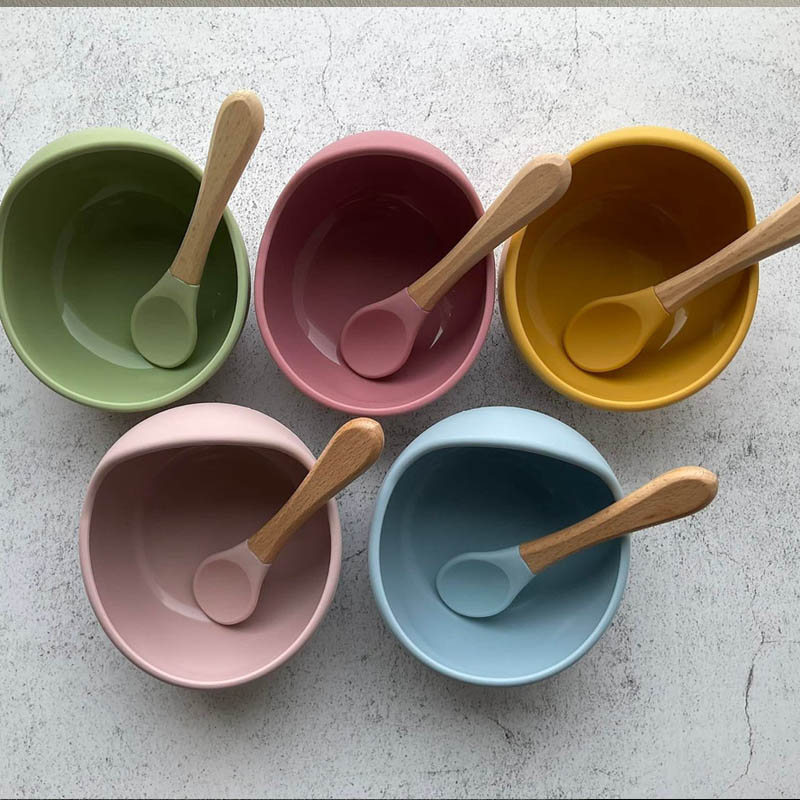 Engraved Silicone Bib, Suction Bowl, Spoon Feeding Set