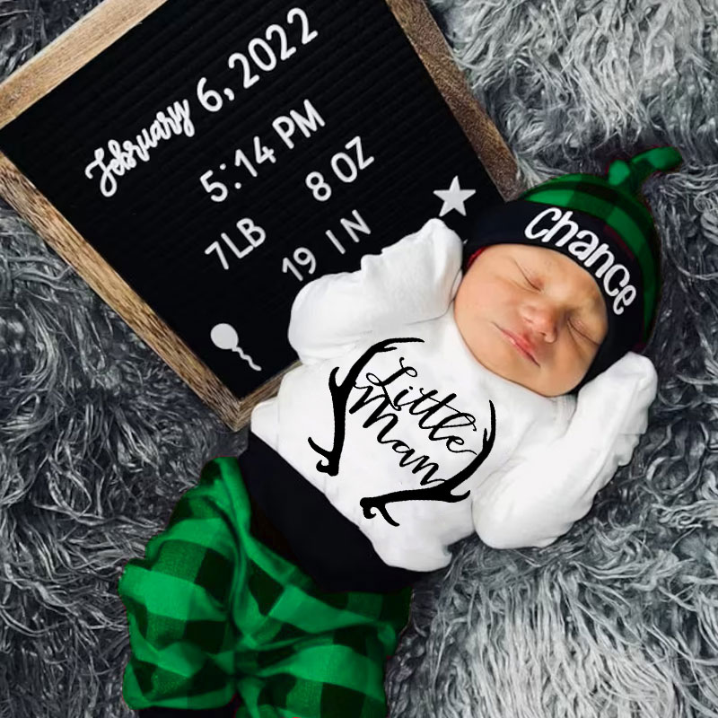 Red Plaid Green Plaid Christmas Baby Coming Home Outfit