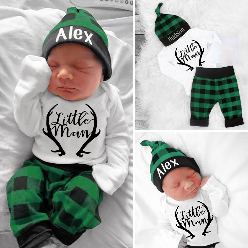 Red Plaid Green Plaid Christmas Baby Coming Home Outfit