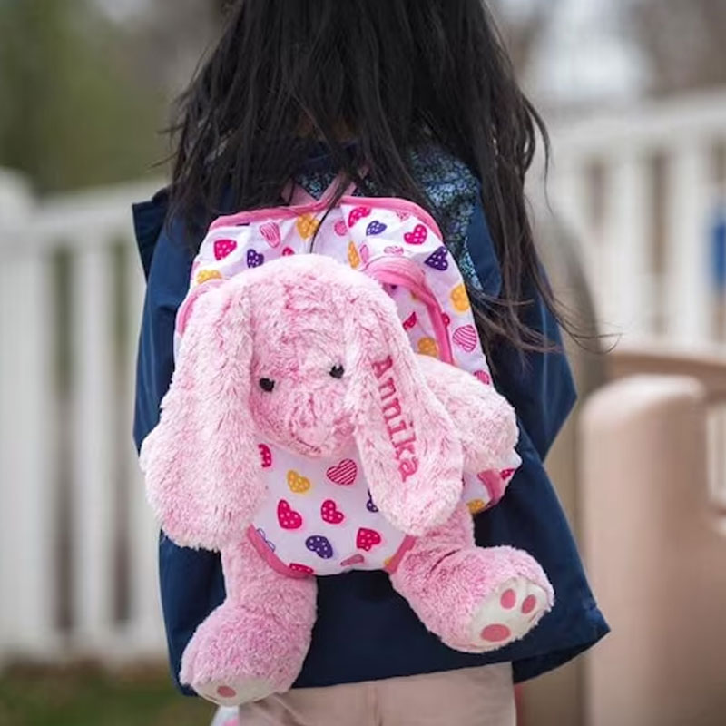 Personalized Embroidered Bunny, Custom Plush Animal, Name on Ear