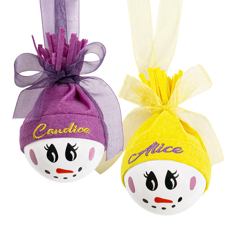Cute Snowman Holiday Family Christmas Bauble