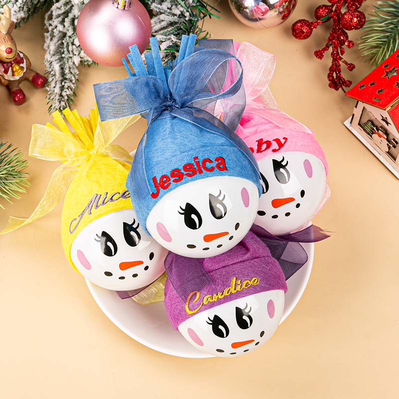 Cute Snowman Holiday Family Christmas Bauble