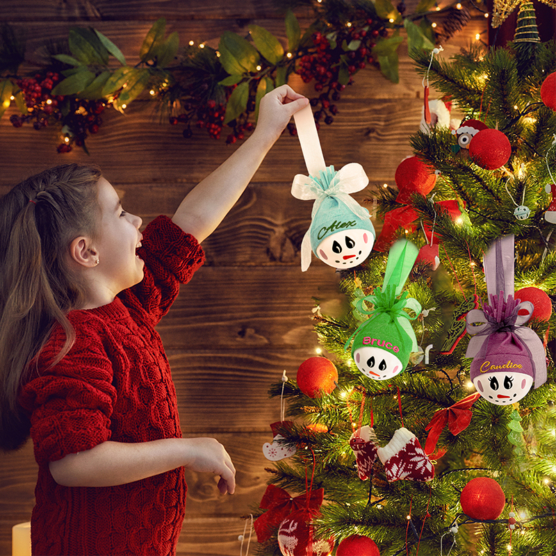 Cute Snowman Holiday Family Christmas Bauble