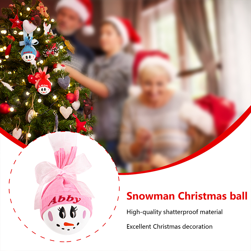 Cute Snowman Holiday Family Christmas Bauble