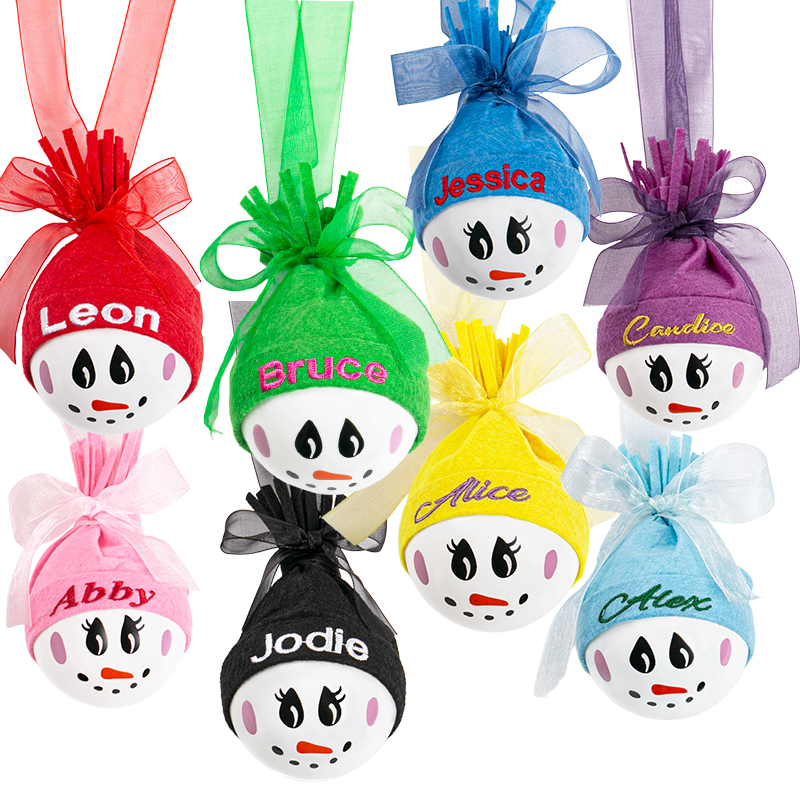 Cute Snowman Holiday Family Christmas Bauble