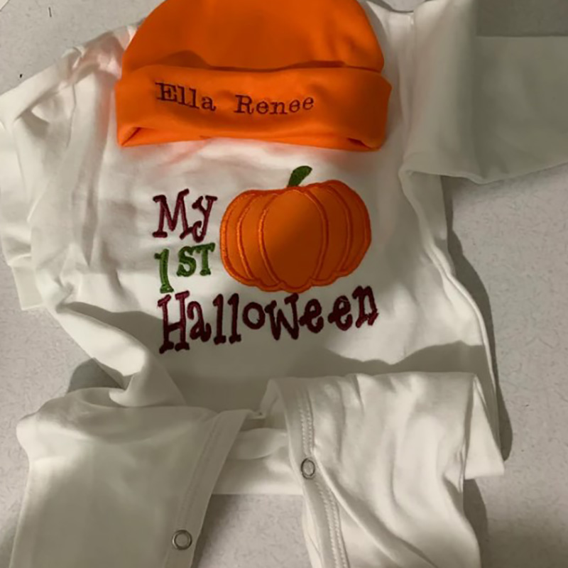 Baby First Halloween Outfit with Pumpkin Hat