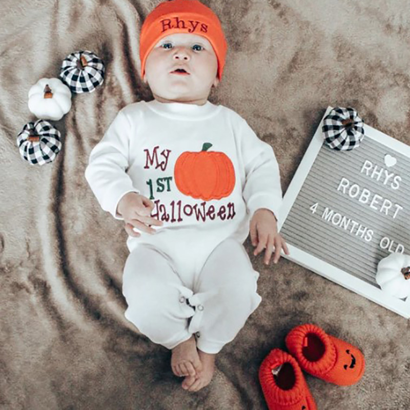 Baby First Halloween Outfit with Pumpkin Hat