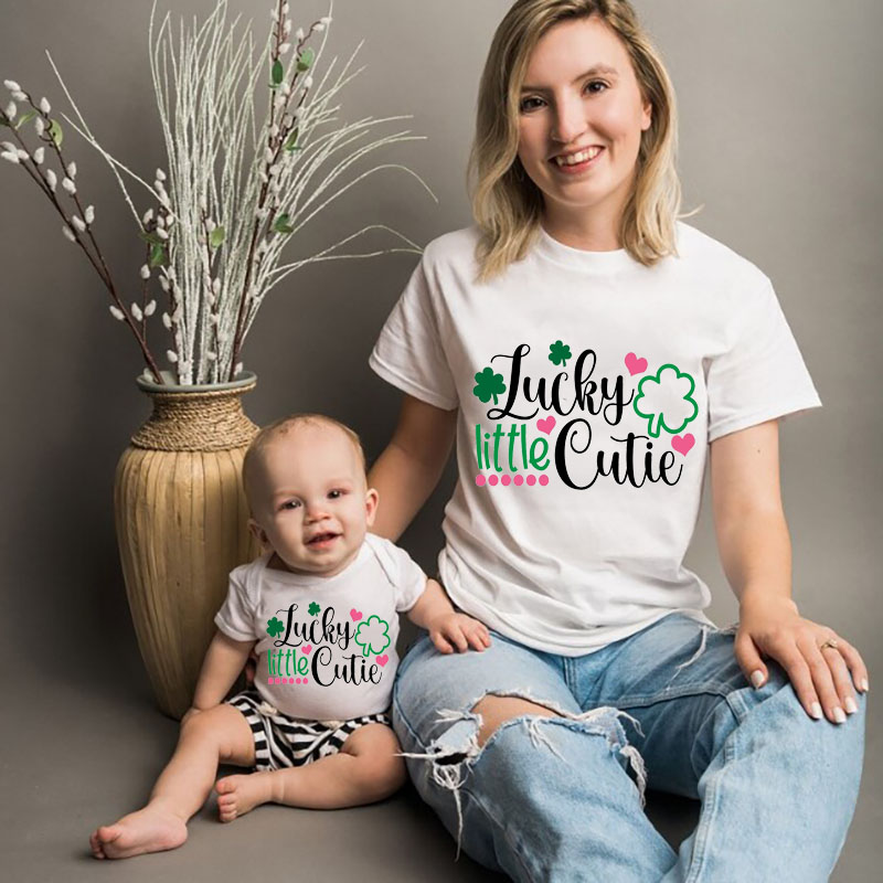 St. Patrick's Day Lucky Litttle Cutie MaMa,Daddy Shirt