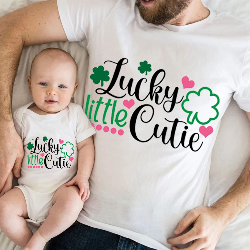 St. Patrick's Day Lucky Litttle Cutie MaMa,Daddy Shirt