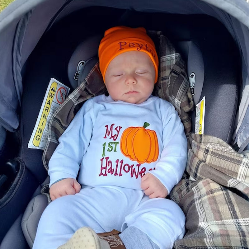 Baby First Halloween Outfit with Pumpkin Hat