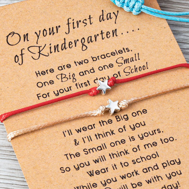 First Day of Kindergarten Mommy and Me Matching Bracelet Anxiety Gift