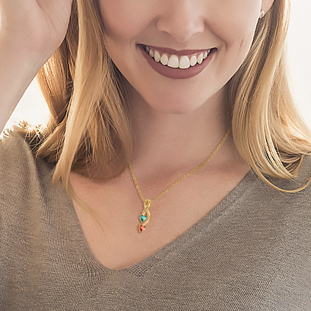 Custom Name Twist Heart Infinity Necklace, Valentine's Day Gift