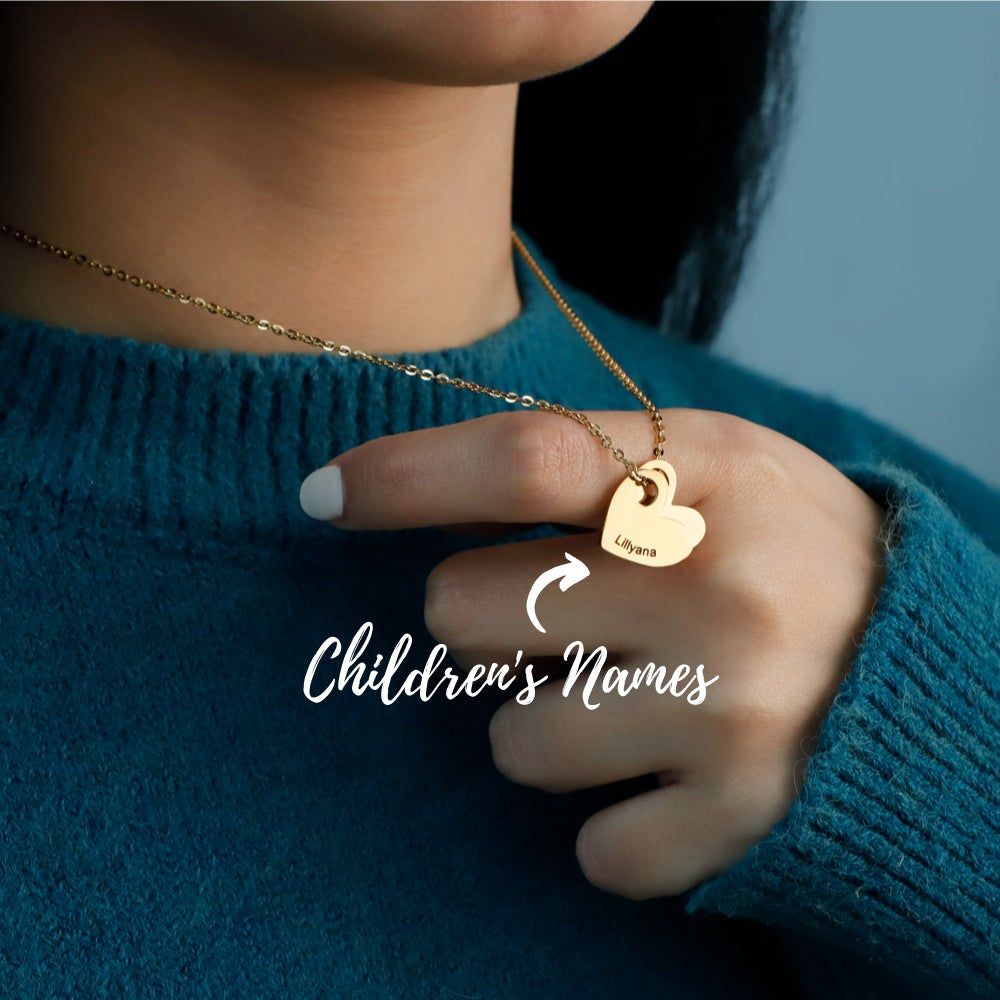 Christmas Gift! Custom Name Heart Charm Necklace