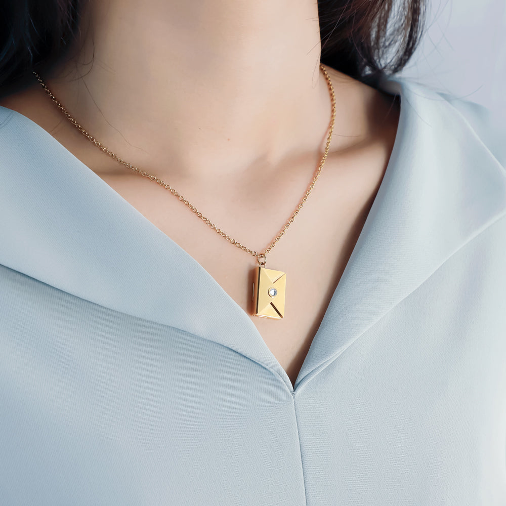 Mother's Day gift, Personalized Diamond Love Letter Necklace