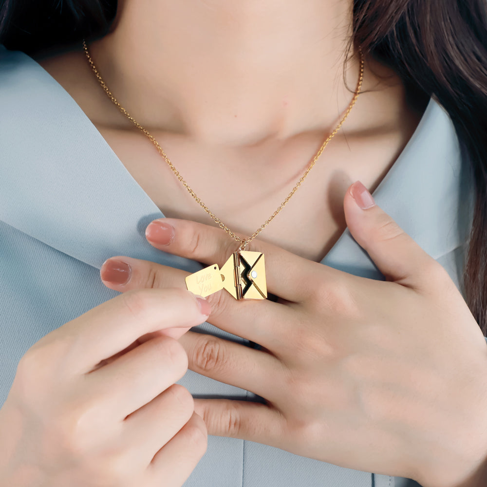 Mother's Day gift, Personalized Diamond Love Letter Necklace