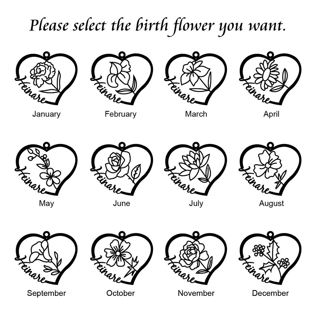 Personalized Birthday Flower Name Necklace