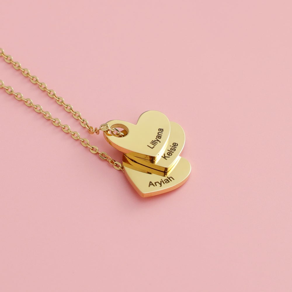 Christmas Gift! Custom Name Heart Charm Necklace