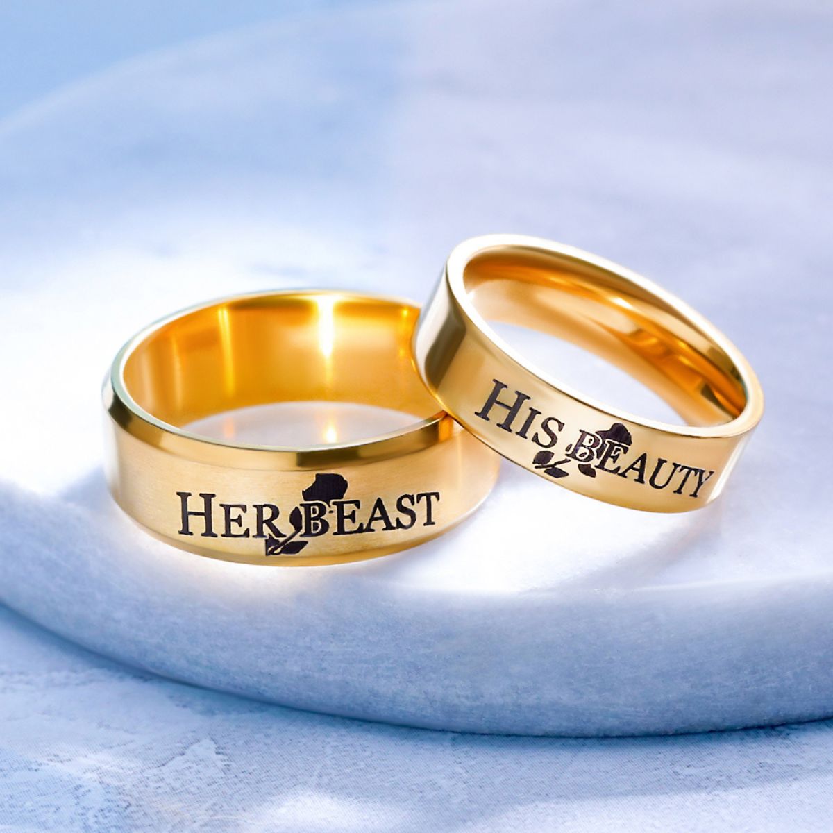 'Demure Rose' Rings