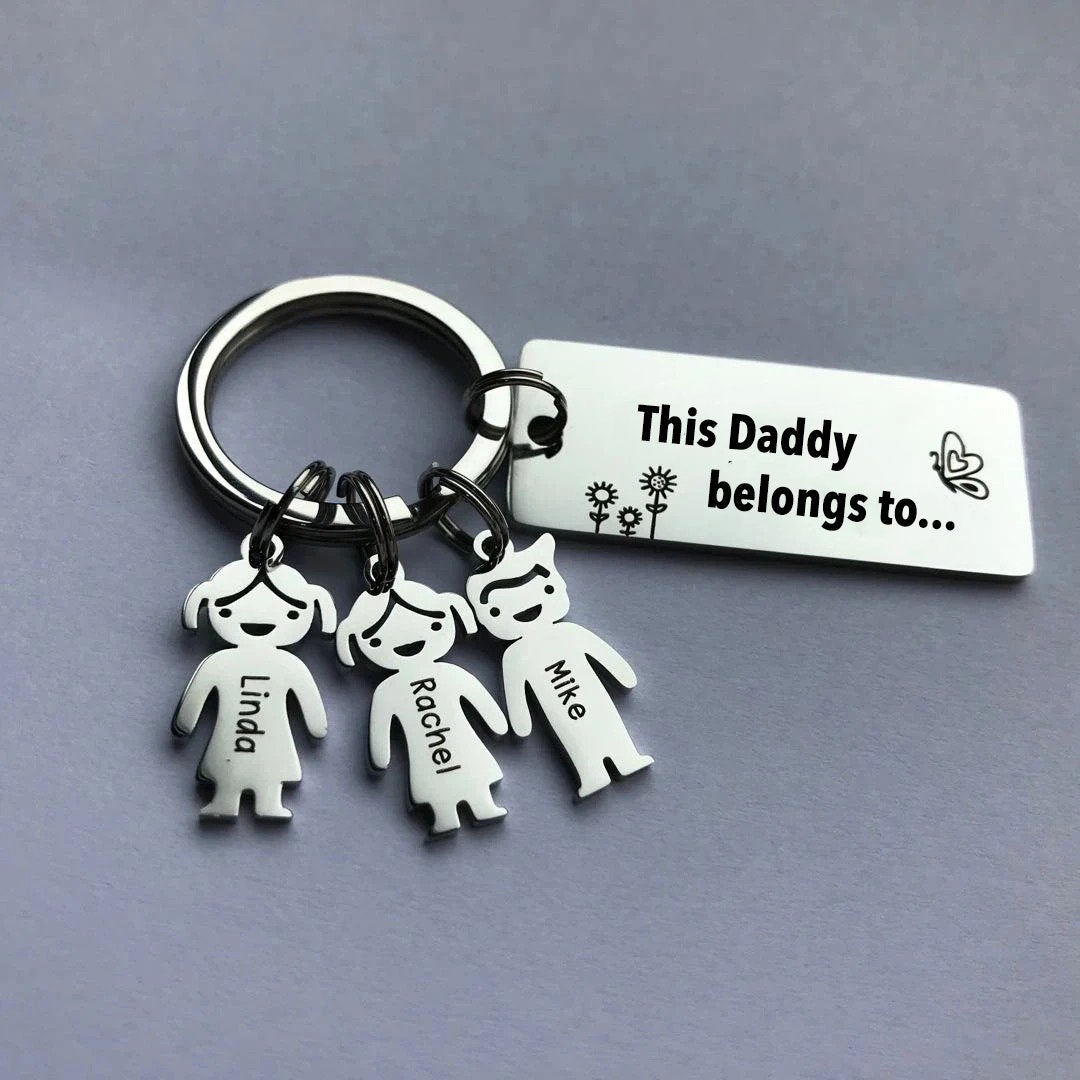 Personalized Keychain with Cute Cartoon Girl Boy Charms