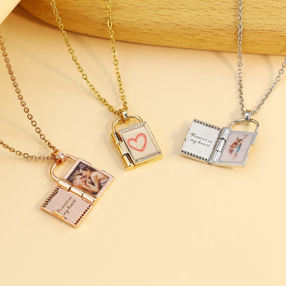 Personalized Photo & Engraved Message Necklace