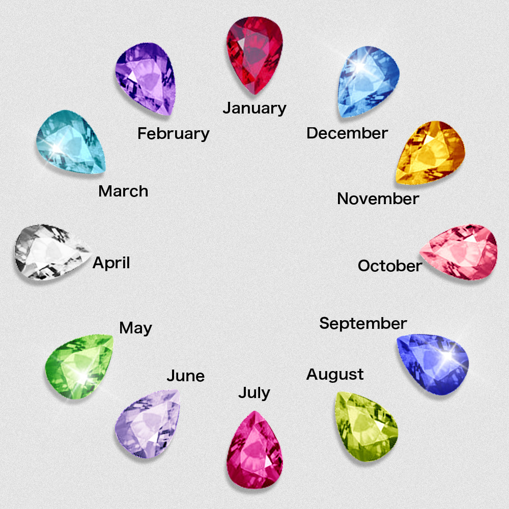 Valentine's Day Gift Forever Love Birthstone & Diamond Heart Necklace