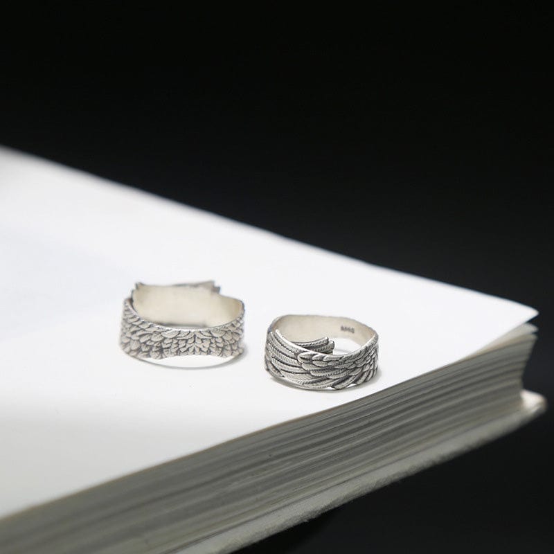 Valentine's Day Angle Feather Wing Ring-Adjustable