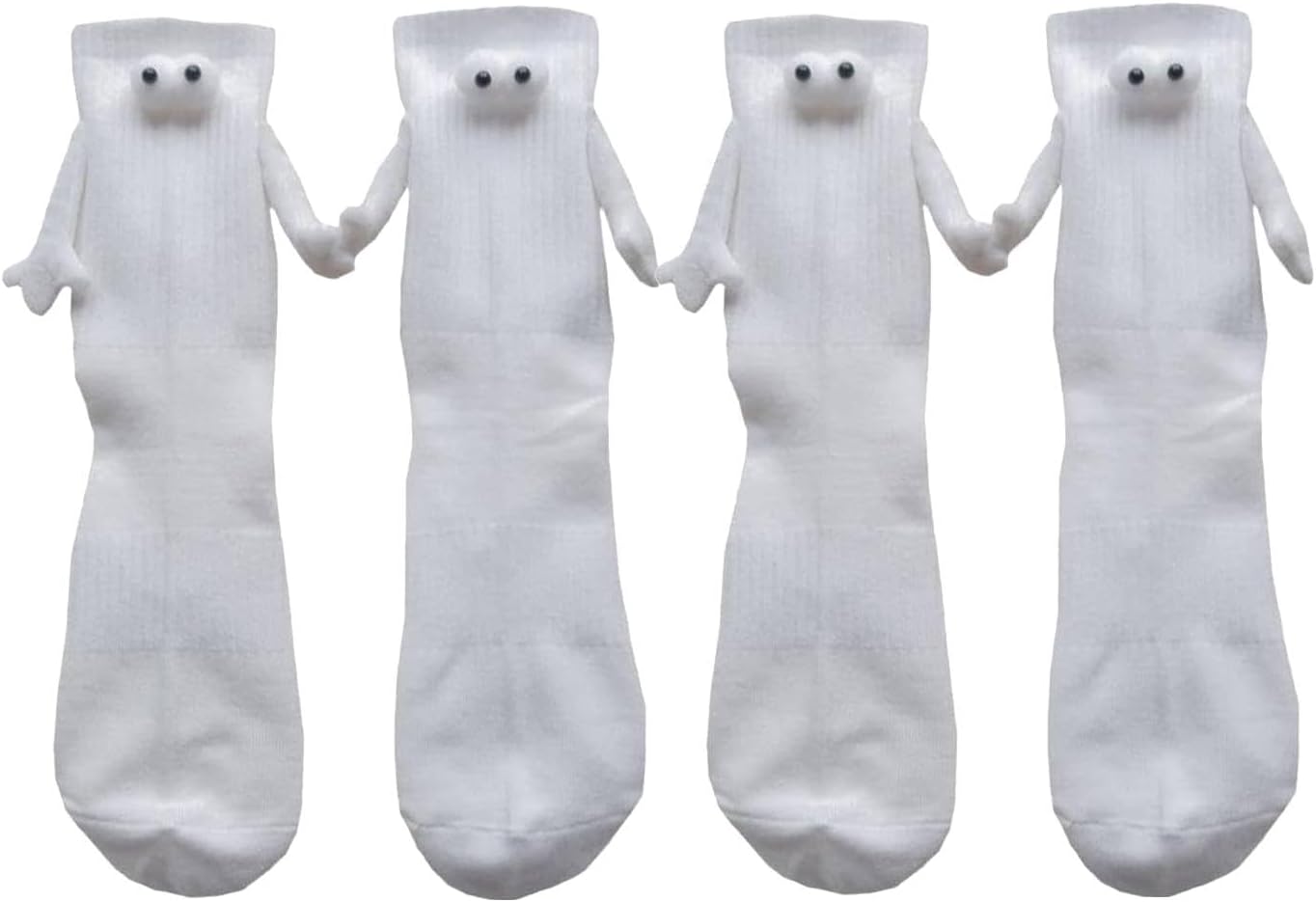 Holding Hands Socks, Mid-tube Socks Magnetic Three-dimensional Doll Socks 