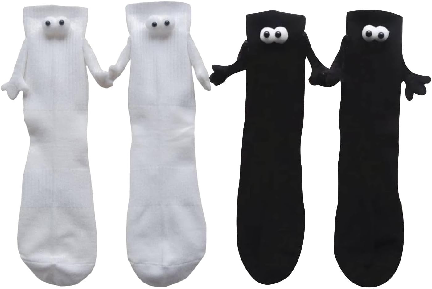 Holding Hands Socks, Mid-tube Socks Magnetic Three-dimensional Doll Socks 