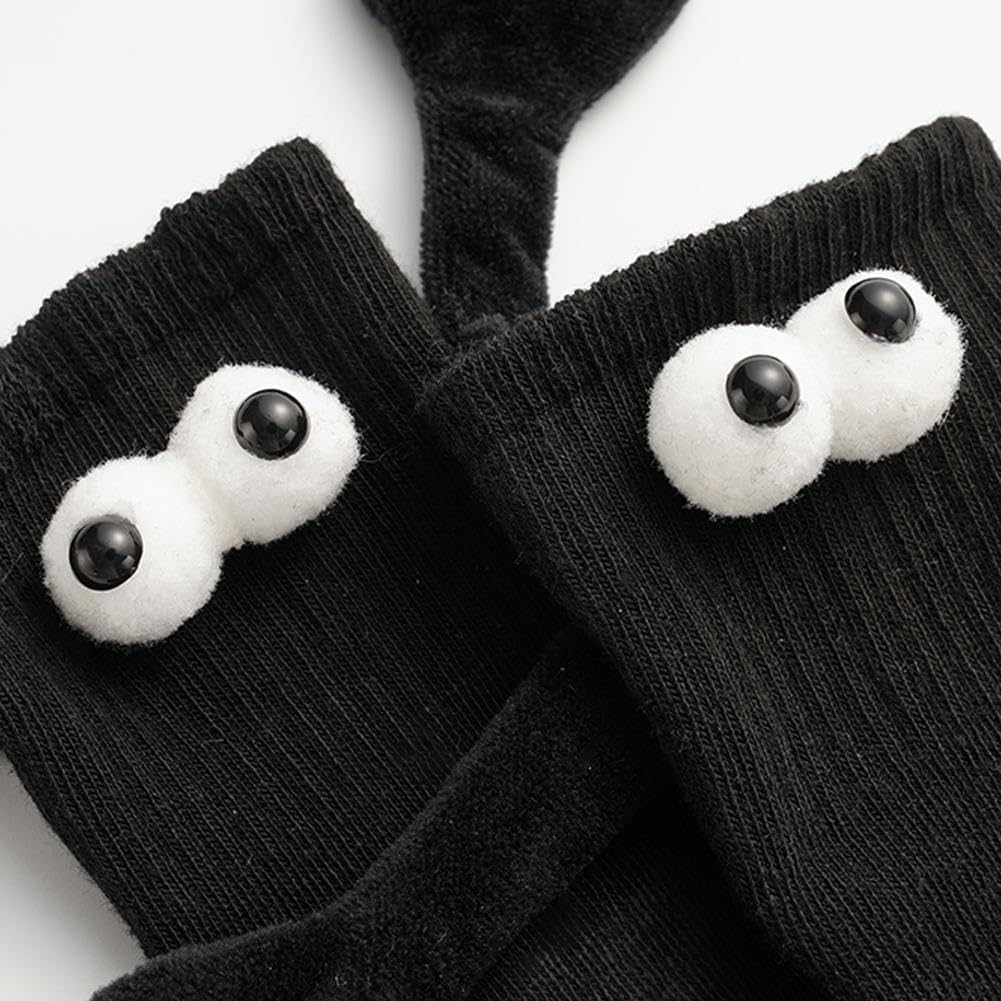 Holding Hands Socks, Mid-tube Socks Magnetic Three-dimensional Doll Socks 