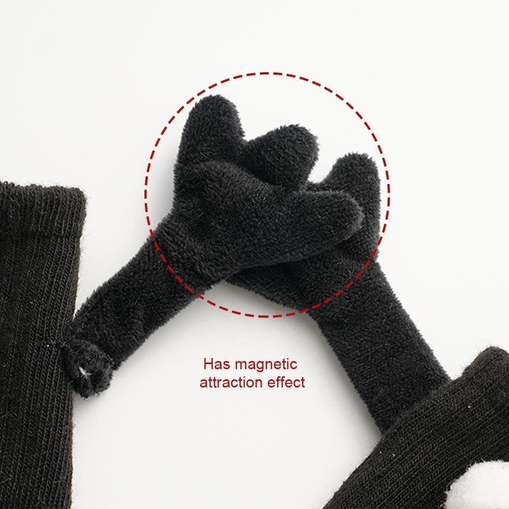 Holding Hands Socks, Mid-tube Socks Magnetic Three-dimensional Doll Socks 