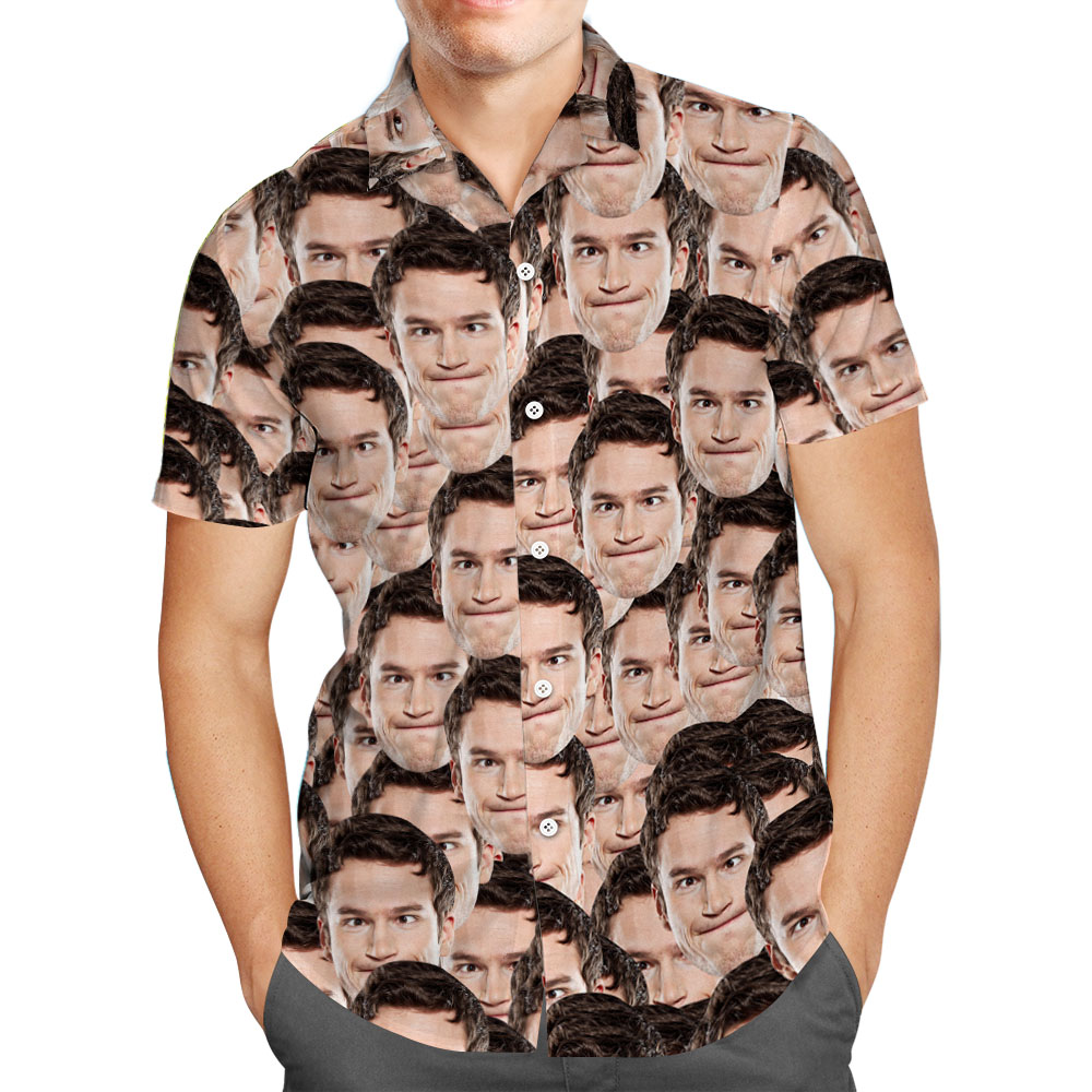 Custom Hawaiian Shirts Muti-face Design Online Preview Aloha Beach Shirt For Men