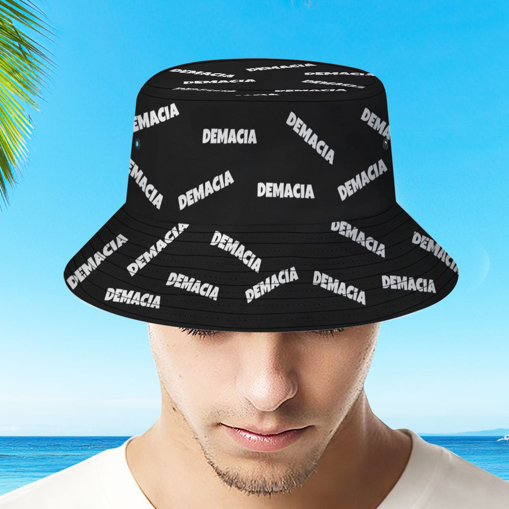 Custom Bucket Hat Unisex Bucket Hat with Text Personalize Wide Brim Outdoor Summer Cap Hiking  Gift for Lover Black-MyHawaiianShirts