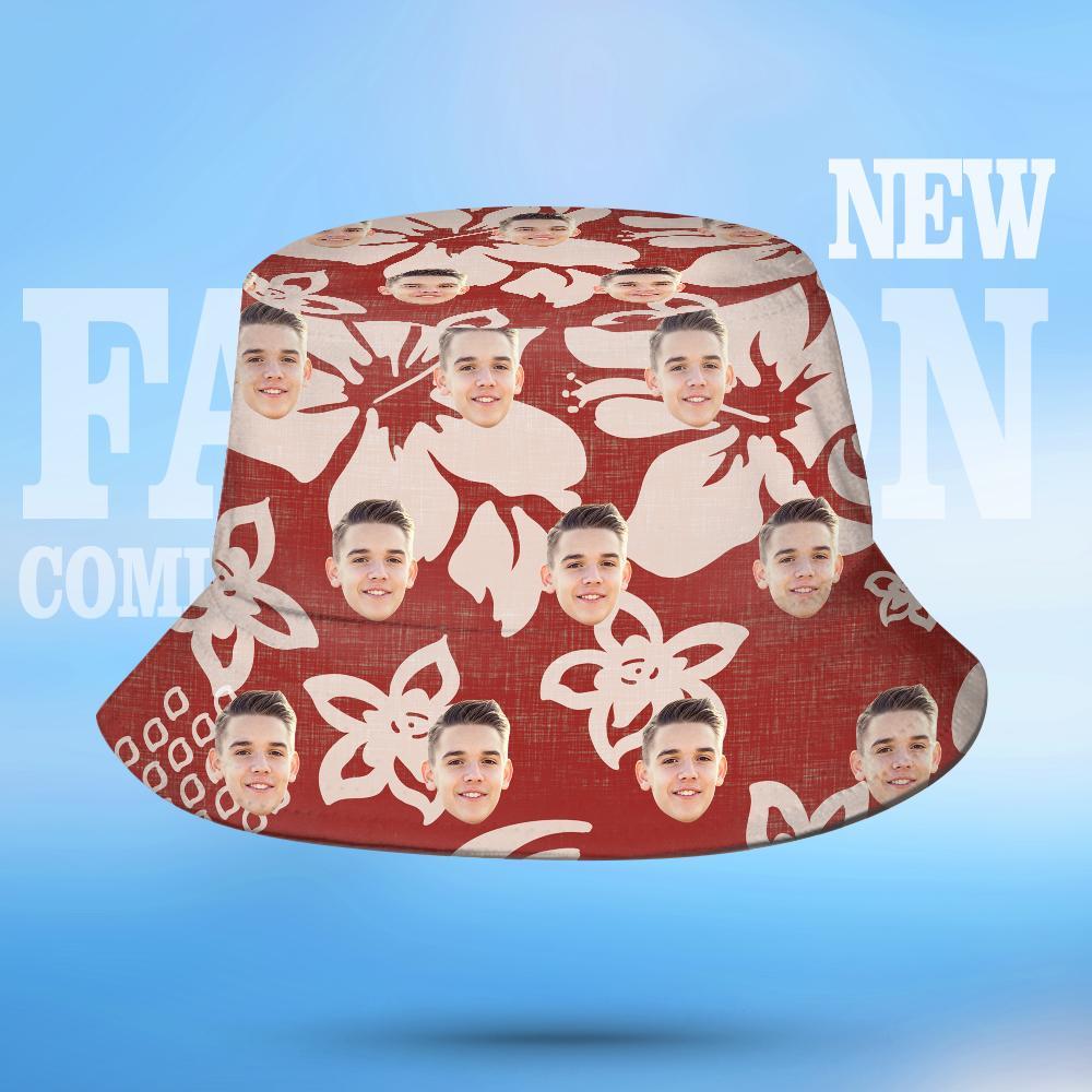 Custom Photo Tropical Flower Print Hawaiian Fisherman Hat Bucket Hat-MyHawaiianShirts