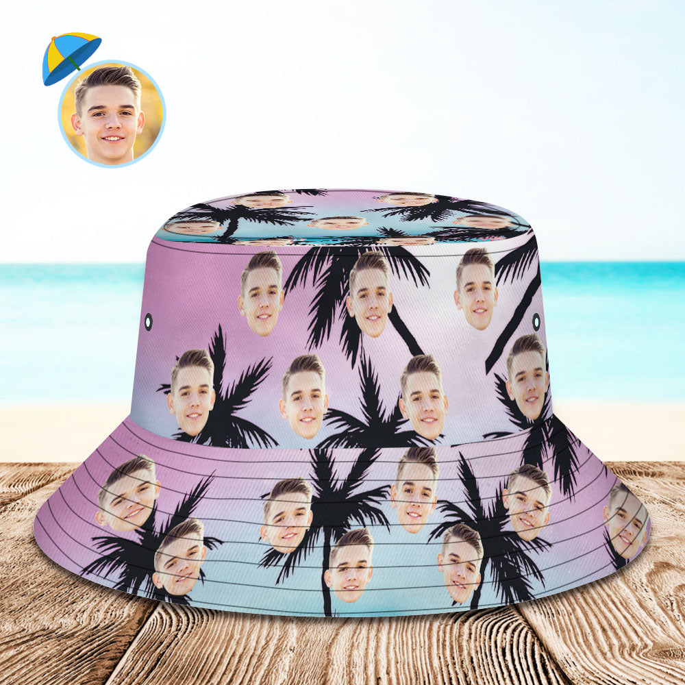 Custom Coconut Tree Hawaiian Fisherman Hat Bucket Hat Beach Sports Hat-MyHawaiianShirts