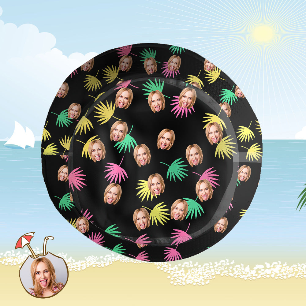 Custom Bucket Hat Personalized Face All Over Print Tropical Flower Print Hawaiian Fisherman Hat - Colorful Leaves-MyHawaiianShirts