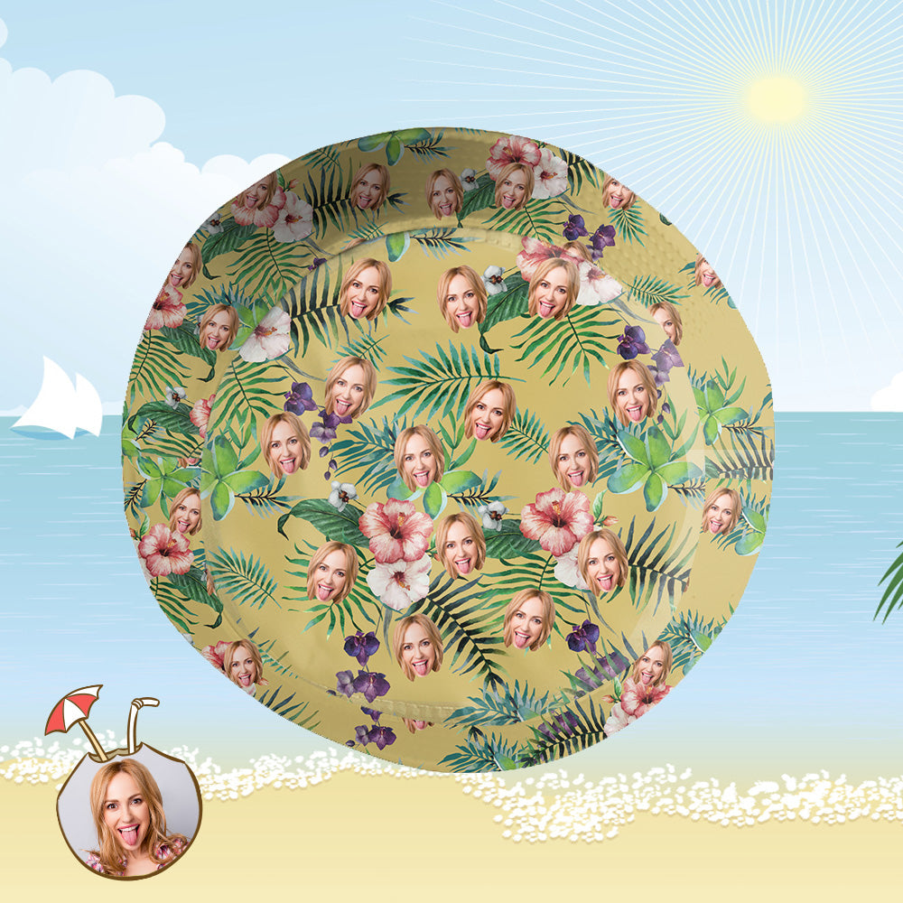 Custom Bucket Hat Personalized Face All Over Print Tropical Flower Print Hawaiian Fisherman Hat - Yellow-MyHawaiianShirts