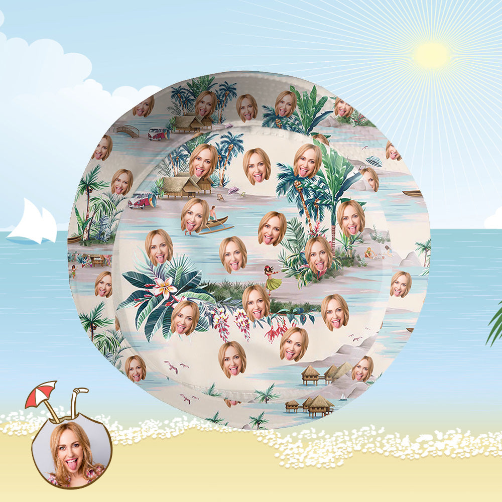 Custom Bucket Hat Personalized Face All Over Print Tropical Flower Print Hawaiian Fisherman Hat - Sea View-MyHawaiianShirts