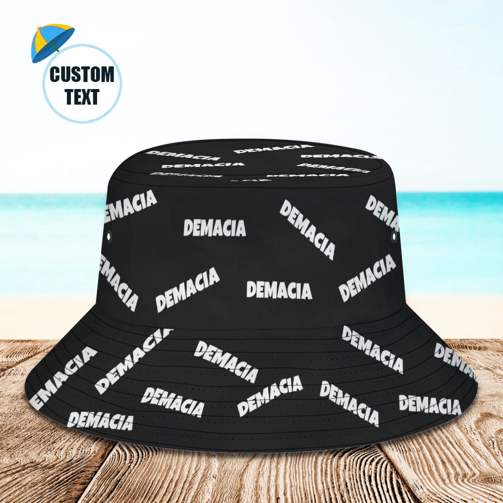 Custom Bucket Hat Unisex Bucket Hat with Text Personalize Wide Brim Outdoor Summer Cap Hiking  Gift for Lover Black-MyHawaiianShirts