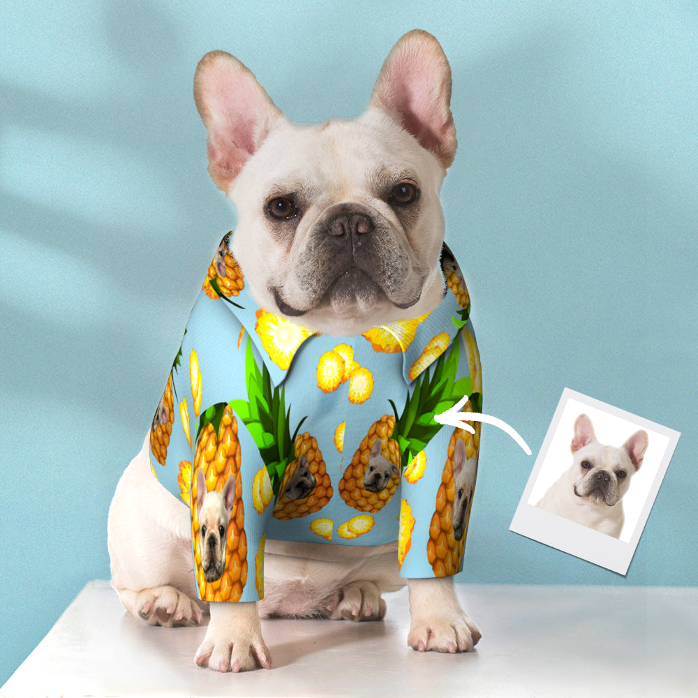 Custom Hawaiian Dog Shirt Personalized Pineapple Pet Beach Shirt Clothes Gift for Pets