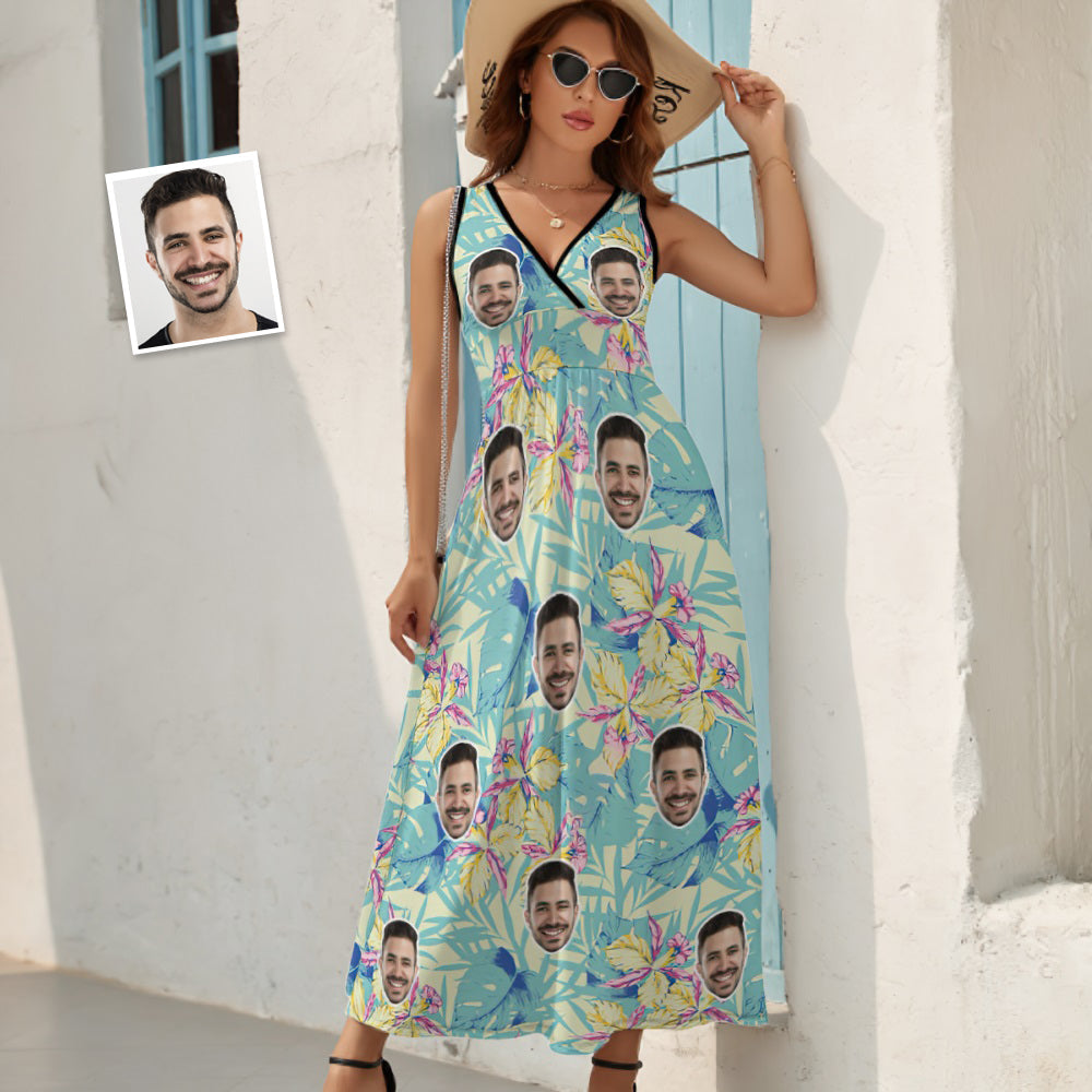 Custom Face Dress Vibrant Hawaiian Blossoms Gift for Her - MyHawaiianShirts