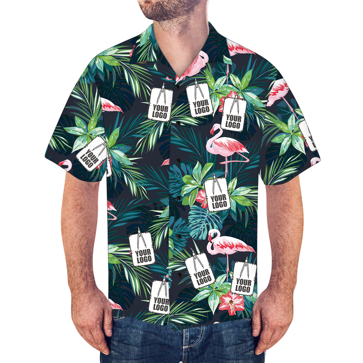 Custom Hawaiian Shirts Flamingo & Flowers Personalized Aloha Beach Shirt For Men